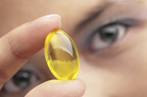 Holding vitamin capsule
